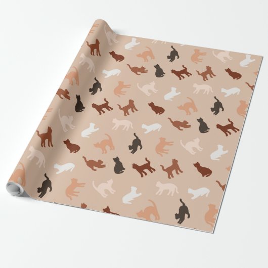 Papier Cadeau Silhouette de chat (Déroulé)