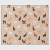 Papier Cadeau Silhouette de chat (Plat)