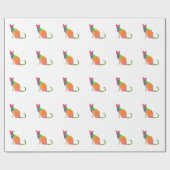 Papier Cadeau Silhouette de chat à faible densité (Plat)