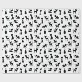 Papier Cadeau Silhouette de chat noir et blanc (Plat)