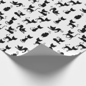 Papier Cadeau Silhouette de chat noir et blanc (Coin)