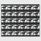 Papier Cadeau Silhouette de cheval à l'aspect occidental  (Plat)