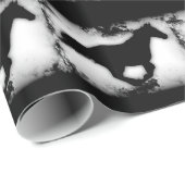 Papier Cadeau Silhouette de cheval à l'aspect occidental  (Coin rond)