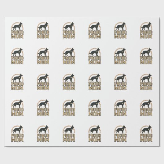 Papier Cadeau Silhouette de chien de mère fière Design vectoriel (Plat)