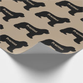 Papier Cadeau Silhouette de chien de Terre-Neuve (Coin)