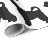 Papier Cadeau silhouette de chien d'eau portugais (Coin rond)