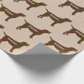 Papier Cadeau Silhouette de chien du laboratoire de chocolat (Coin)