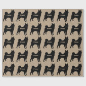 Papier Cadeau Silhouette de Chien Elkhound (Plat)