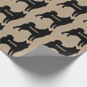 Papier Cadeau Silhouette de Chien Elkhound (Coin)