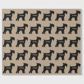 Papier Cadeau Silhouette de chien Schnauzer Standard (Plat)