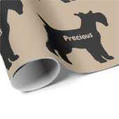 Papier Cadeau Silhouette de chien Schnauzer Standard (Coin rond)