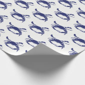 Papier Cadeau Silhouette de crabe #1 Dessin bleu (Coin)