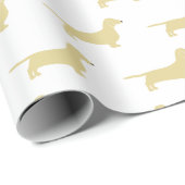 Papier Cadeau silhouette de dachshund (Coin rond)