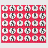 Papier Cadeau Silhouette de femme de chat (Plat)