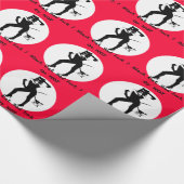 Papier Cadeau Silhouette de femme de chat (Coin)