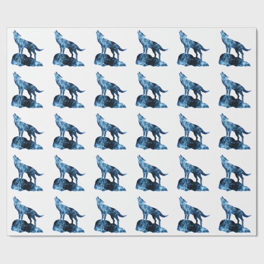 Papier Cadeau Silhouette de fumée brillante bleue hurlante (Plat)