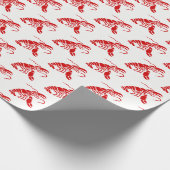 Papier Cadeau Silhouette de homard no 1 en rouge (Coin)