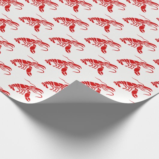 Papier Cadeau Silhouette de homard no 1 en rouge (Coin)