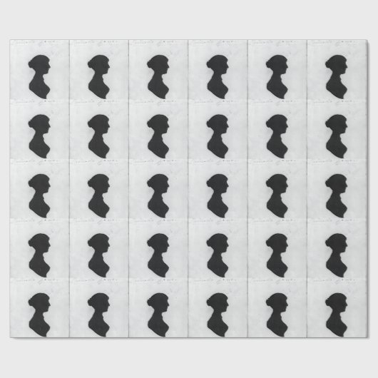 Papier Cadeau Silhouette de Jane Austen (Plat)