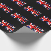 Papier Cadeau Silhouette de lion britannique sur le drapeau du R (Coin)