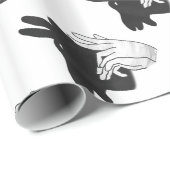 Papier Cadeau Silhouette de main de bouc (Coin rond)