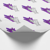 Papier Cadeau Silhouette de main de loup Violet (Coin)