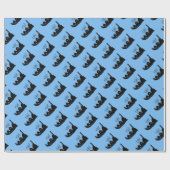 Papier Cadeau Silhouette de mosquée d'Eid Mubarak - papier (Plat)