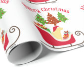 Papier Cadeau Silhouette de Noël du Labrador jaune (Coin rond)