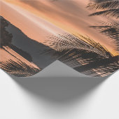 Papier Cadeau Silhouette de palmier à l'heure d'or (Coin)