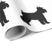 Papier Cadeau Silhouette de Schnauzer (Coin rond)