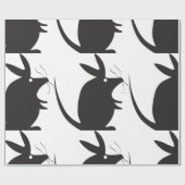 Papier Cadeau Silhouette de Souris Animal Minimaliste (Plat)