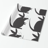 Papier Cadeau Silhouette de Souris Animal Minimaliste (Déroulé)