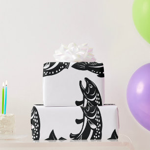 Papier Cadeau Silhouette de truite sautante