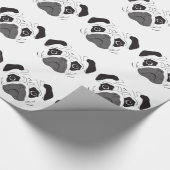 Papier Cadeau Silhouette de visage de Pug (Coin)
