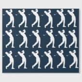 Papier Cadeau silhouette des golfeurs de marine (Plat)