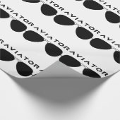 Papier Cadeau Silhouette des lunettes d'avion (Coin)