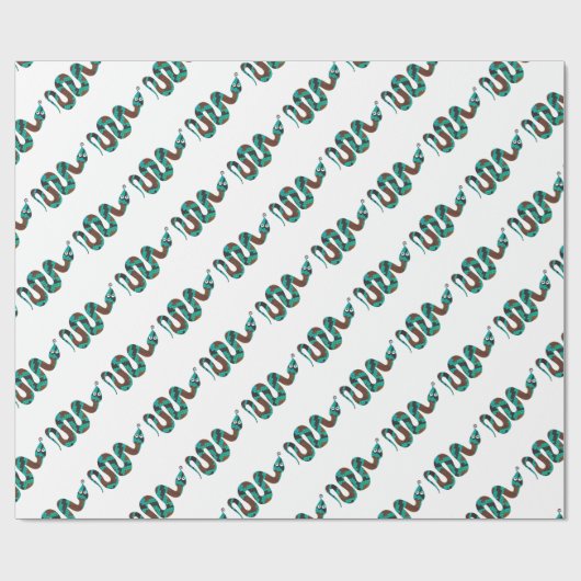 Papier Cadeau Silhouette d'impression Brown et Turquoise de serp (Plat)