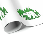 Papier Cadeau Silhouette d'ours (Coin rond)