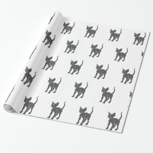 Papier Cadeau Silhouette du chat égyptien - Choisir la couleur d
