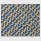 Papier Cadeau Silhouette du cheval de course (Plat)