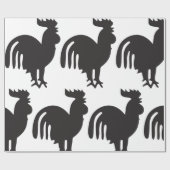 Papier Cadeau Silhouette du coq (Plat)
