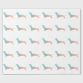 Papier Cadeau Silhouette du Motif géométrique Dachshund (Plat)