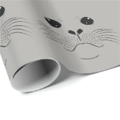 Papier Cadeau Silhouette du visage du phoque (Coin rond)