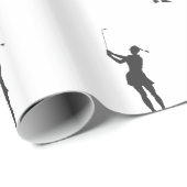 Papier Cadeau Silhouette d'une femme jouant au golf (Coin rond)