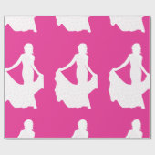 Papier Cadeau Silhouette élégante d'une femme en souffle (Plat)