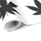 Papier Cadeau Silhouette feuille de mauvaises herbes (Coin rond)