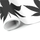 Papier Cadeau Silhouette feuille de mauvaises herbes (Coin rond)