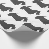 Papier Cadeau silhouette gris-foncé de terrier écossais (Coin)