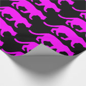 Papier Cadeau Silhouette magenta de puma (Coin)
