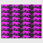 Papier Cadeau Silhouette magenta de puma (Plat)